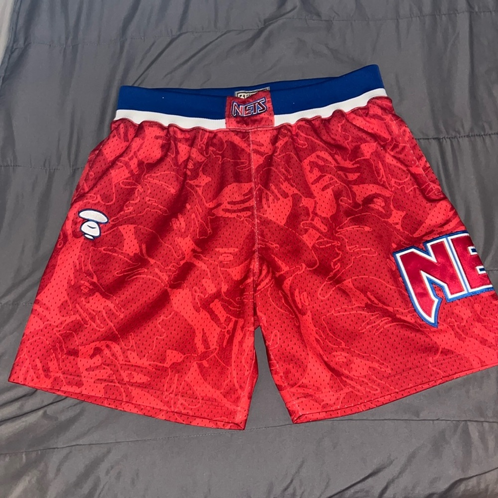 AAPE X MITCHELL & NESS NETS MESH SHORTS